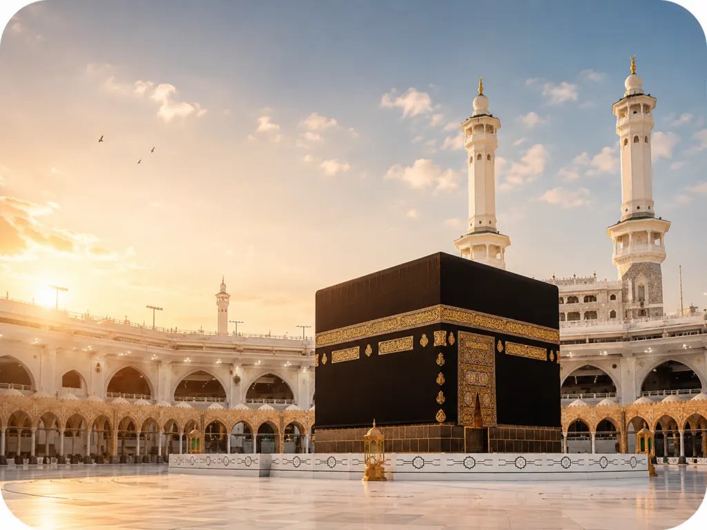 Kaaba au cœur de la Mosquée sacrée à La Mecque